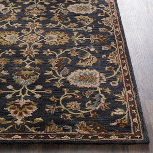 Livabliss Middleton Hand Tufted Wool Area Rug Traditional Artisan Craft for Entryway or Bedroom Ink Blue, Olive 8' x 11' AWMD1000-811