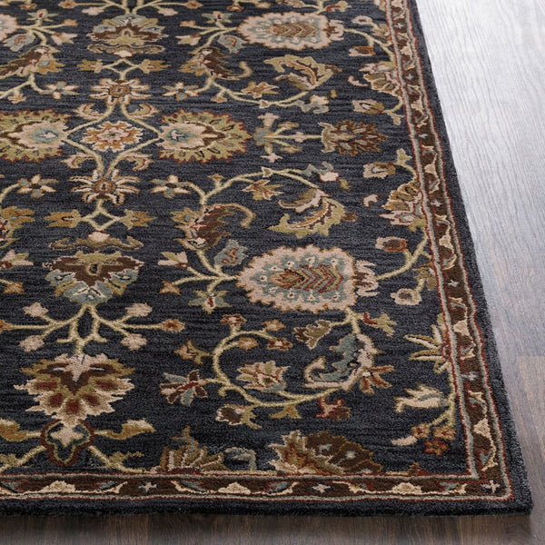 Livabliss Middleton Hand Tufted Wool Area Rug Traditional Artisan Craft for Entryway or Bedroom Ink Blue, Olive 8' x 11' AWMD1000-811