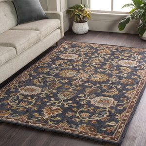 Livabliss Middleton Hand Tufted Wool Area Rug Traditional Artisan Craft for Entryway or Bedroom Ink Blue, Olive 8' x 11' AWMD1000-811
