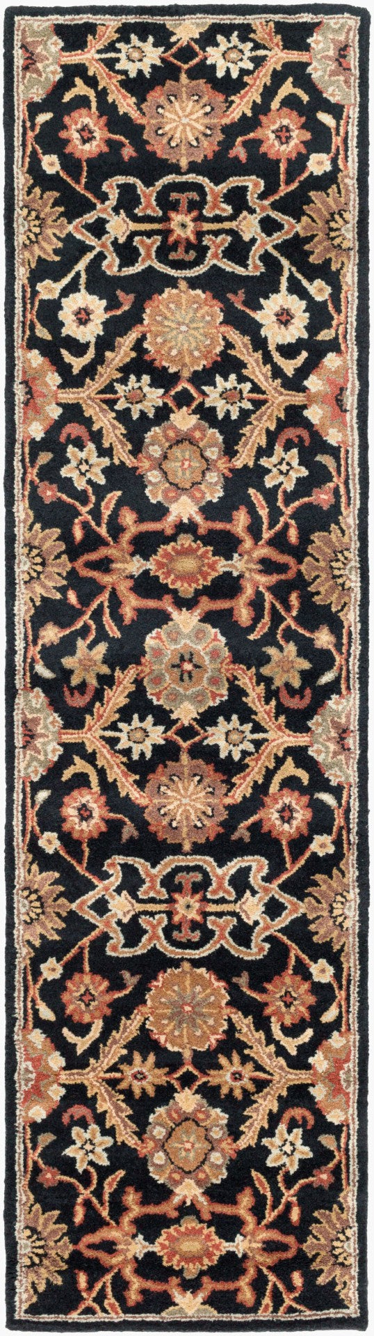 Livabliss Middleton Hand Tufted Wool Area Rug Traditional Artisan Craft for Entryways Kitchens Black, Rust 2'3" x 8' AWMD2073-238