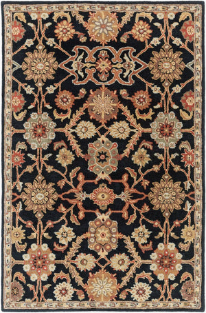 Livabliss Middleton Hand Tufted Wool Area Rug Traditional Artisan Craft for Entryways Kitchens Black, Rust 4' x 6' AWMD2073-46