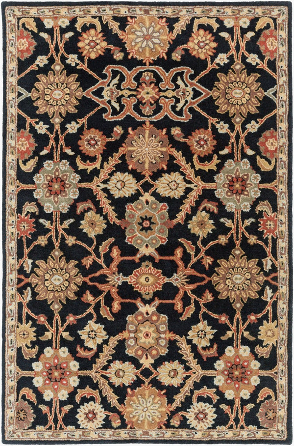 Livabliss Middleton Hand Tufted Wool Area Rug Traditional Artisan Craft for Entryways Kitchens Black, Rust 4' x 6' AWMD2073-46