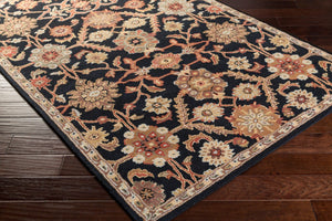 Livabliss Middleton Hand Tufted Wool Area Rug Traditional Artisan Craft for Entryways Kitchens Black, Rust 4' x 6' AWMD2073-46