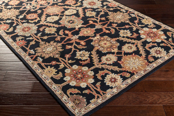 Livabliss Middleton Hand Tufted Wool Area Rug Traditional Artisan Craft for Entryways Kitchens Black, Rust 4' x 6' AWMD2073-46