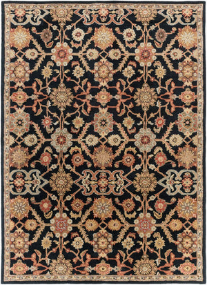 Livabliss Middleton Hand Tufted Wool Area Rug Traditional Artisan Craft for Entryways Kitchens Black, Rust 8' x 11' AWMD2073-811