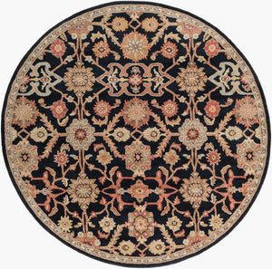 Livabliss Middleton Hand Tufted Wool Area Rug Traditional Artisan Craft for Entryways Kitchens Black, Rust 8' x 8' AWMD2073-8RD
