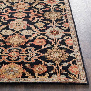 Livabliss Middleton Hand Tufted Wool Area Rug Traditional Artisan Craft for Entryways Kitchens Black, Rust 4' x 6' AWMD2073-46