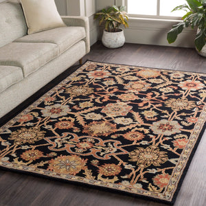 Livabliss Middleton Hand Tufted Wool Area Rug Traditional Artisan Craft for Entryways Kitchens Black, Rust 2'3" x 10' AWMD2073-2310