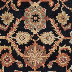Livabliss Middleton Hand Tufted Wool Area Rug Traditional Artisan Craft for Entryways Kitchens Black, Rust 4' x 6' AWMD2073-46