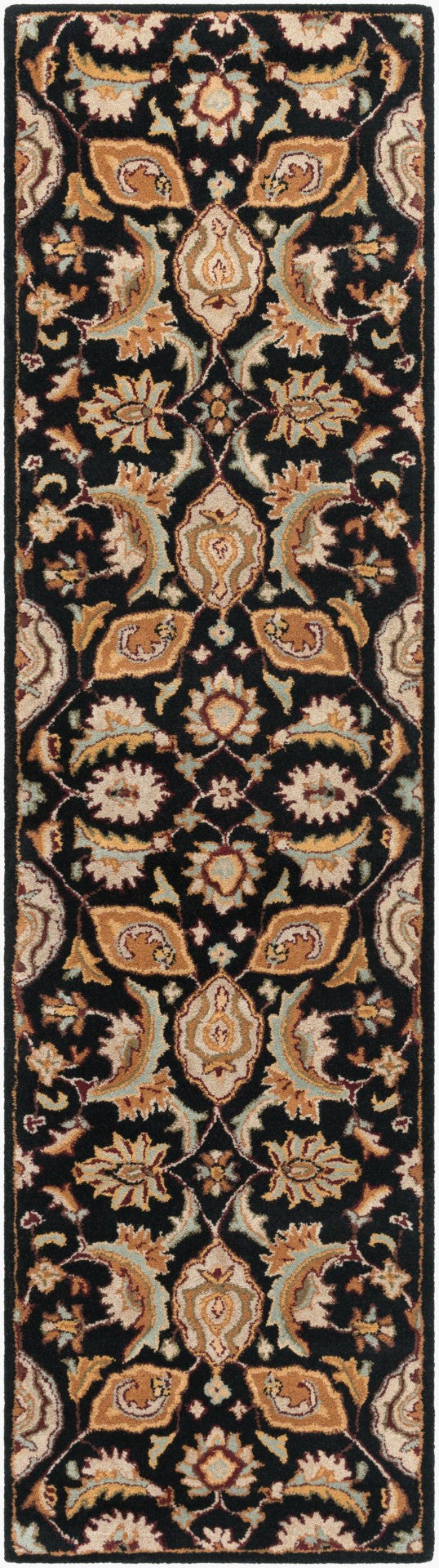 Livabliss Middleton Hand Tufted Wool Area Rug Artisan Crafted Traditional Pattern for Entryway or Bedroom Black, Camel 2'3" x 8' AWMD2078-238