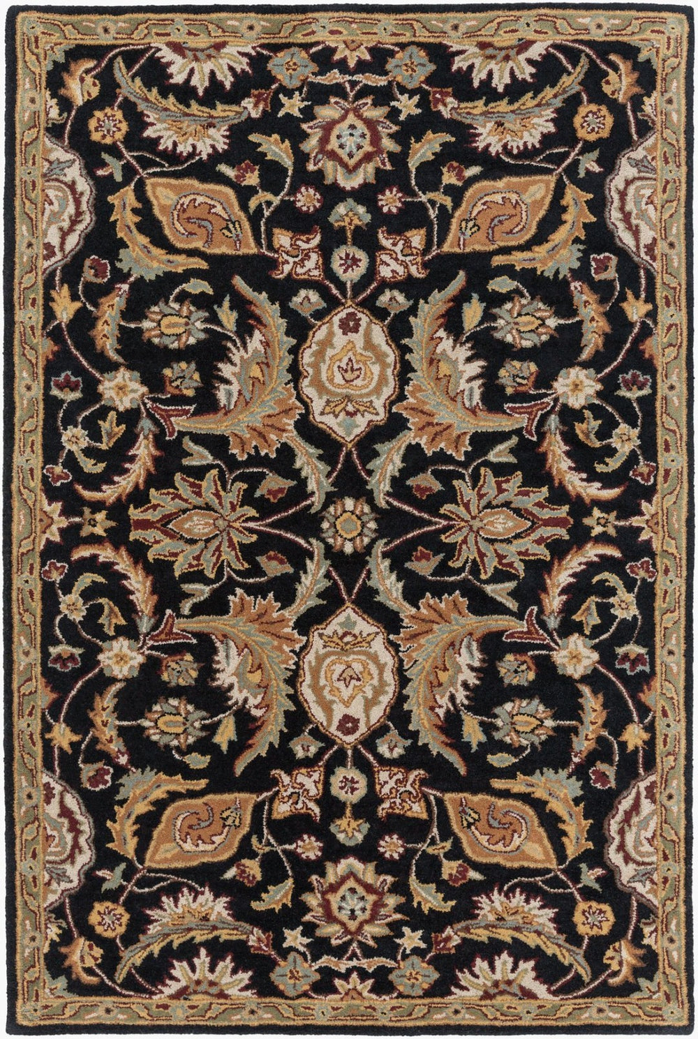 Livabliss Middleton Hand Tufted Wool Area Rug Artisan Crafted Traditional Pattern for Entryway or Bedroom Black, Camel 3' x 5' AWMD2078-35