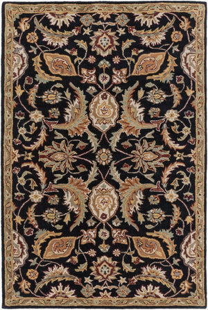 Livabliss Middleton Hand Tufted Wool Area Rug Artisan Crafted Traditional Pattern for Entryway or Bedroom Black, Camel 3' x 5' AWMD2078-35