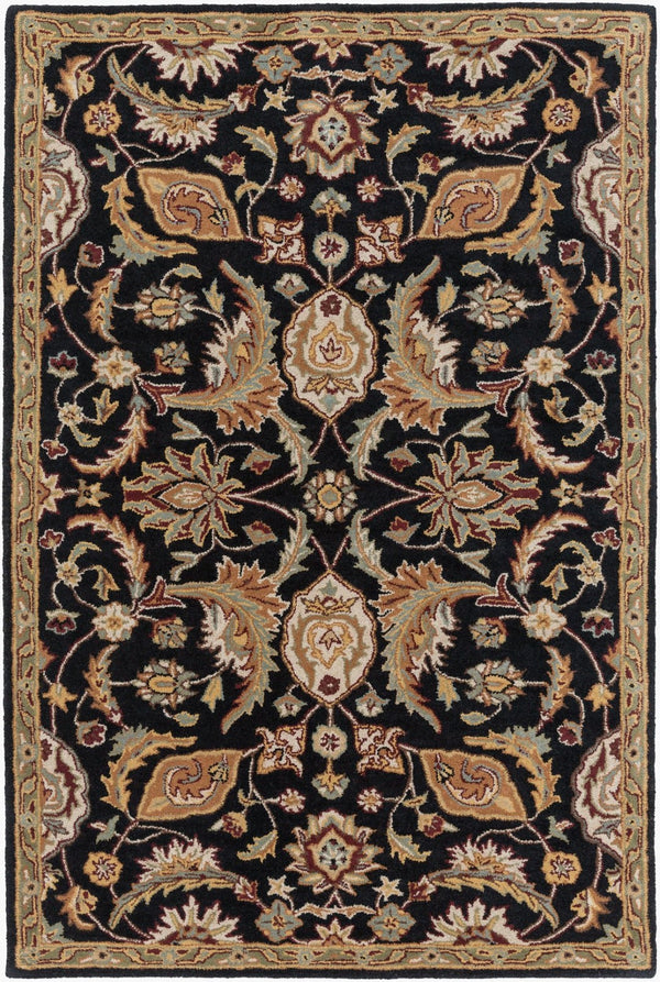 Livabliss Middleton Hand Tufted Wool Area Rug Artisan Crafted Traditional Pattern for Entryway or Bedroom Black, Camel 3' x 5' AWMD2078-35
