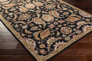 Livabliss Middleton Hand Tufted Wool Area Rug Artisan Crafted Traditional Pattern for Entryway or Bedroom Black, Camel 2'3" x 8' AWMD2078-238