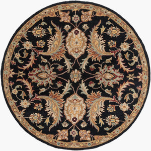 Livabliss Middleton Hand Tufted Wool Area Rug Artisan Crafted Traditional Pattern for Entryway or Bedroom Black, Camel 6' x 6' AWMD2078-6RD