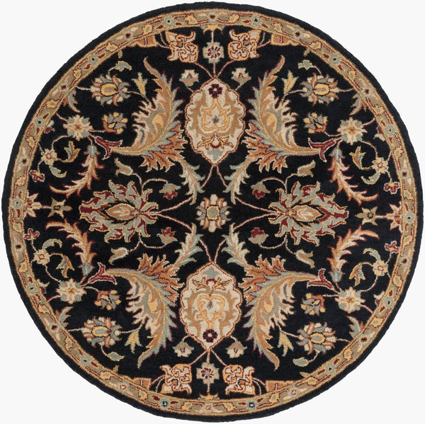 Livabliss Middleton Hand Tufted Wool Area Rug Artisan Crafted Traditional Pattern for Entryway or Bedroom Black, Camel 6' x 6' AWMD2078-6RD