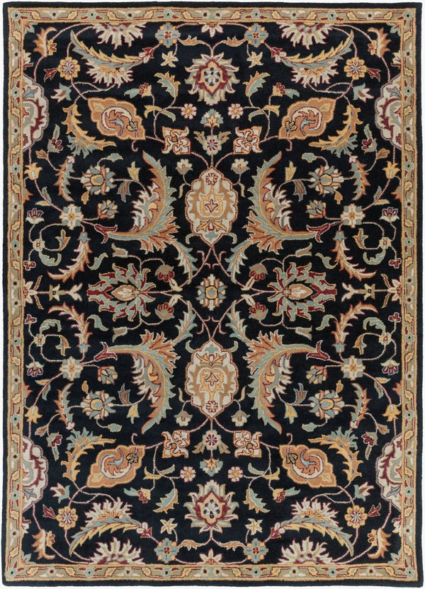 Livabliss Middleton Hand Tufted Wool Area Rug Artisan Crafted Traditional Pattern for Entryway or Bedroom Black, Camel 8' x 11' AWMD2078-811