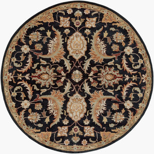 Livabliss Middleton Hand Tufted Wool Area Rug Artisan Crafted Traditional Pattern for Entryway or Bedroom Black, Camel 8' x 8' AWMD2078-8RD