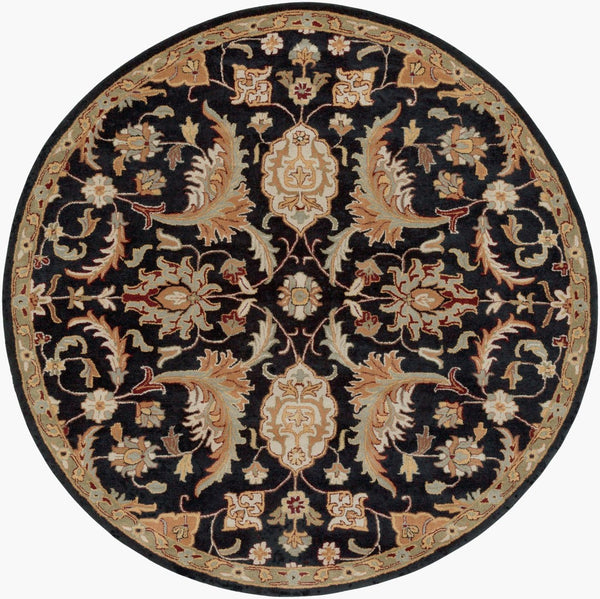 Livabliss Middleton Hand Tufted Wool Area Rug Artisan Crafted Traditional Pattern for Entryway or Bedroom Black, Camel 8' x 8' AWMD2078-8RD