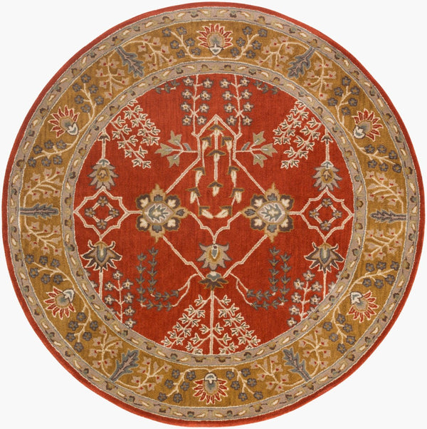 Surya Middleton Hand Tufted Wool Square Rug Traditional Motifs for Living Room or Bedroom AWMD2244-66RD