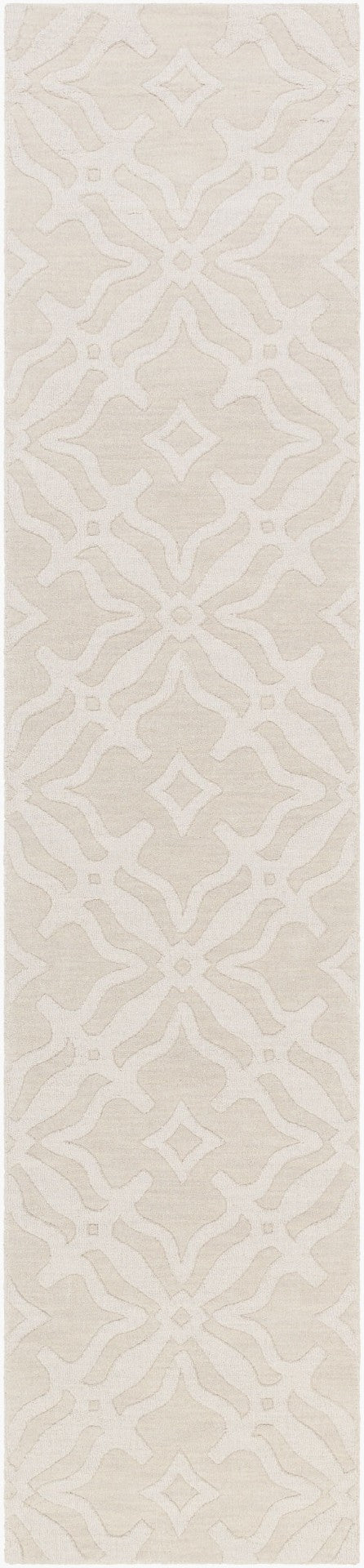 Livabliss Metro Hand Loomed Wool Area Rug Modern Geometric Design for Living Room or Bedroom Beige 2'3" x 10' AWMP4017-2310