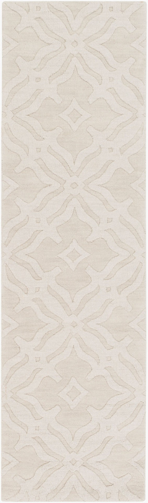 Livabliss Metro Hand Loomed Wool Area Rug Modern Geometric Design for Living Room or Bedroom Beige 2'3" x 8' AWMP4017-238