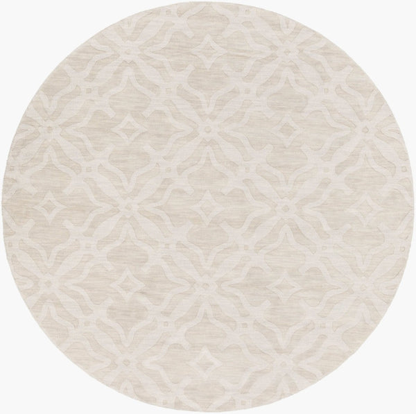 Livabliss Metro Hand Loomed Wool Area Rug Modern Geometric Design for Living Room or Bedroom Beige 7'9" x 7'9" AWMP4017-79RD