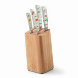 Butterfly Meadow 6-Piece Kitchen Knife Set with Acacia Block & Nature Motif