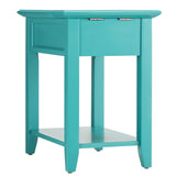 Homelegance By Top-Line Cerie 1-Drawer Side Table with Charging Station Green Wood