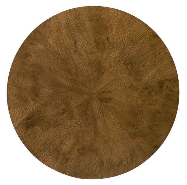 Hooker Furniture Melange Mulholland Oak Round Side Table with Triple Shelf Storage for Living Rooms 28.00L x 28.00W x 24.00H 628-80606-82