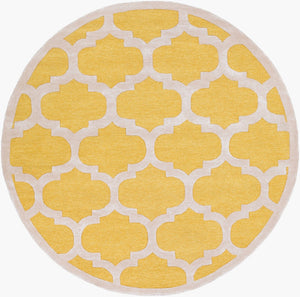 Surya Arise Hand-tufted 3'6" X 3'6" Modern Wool & Viscose Rug - Elegant, Affordable, Medium Pile Design Yellow Wool,Viscose Awrs2124-8rd