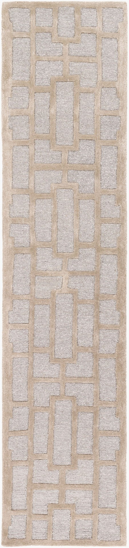Livabliss Arise Hand Tufted Wool Viscose Blend Accent Rug for Entryway Bedroom or Bath Light Gray, Bei 2'3" x 12' AWRS2141-2312