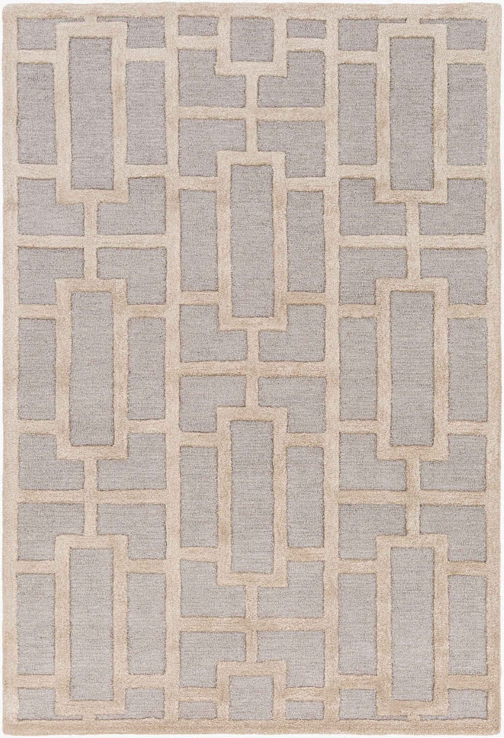 Livabliss Arise Hand Tufted Wool Viscose Blend Accent Rug for Entryway Bedroom or Bath Light Gray, Bei 3' x 5' AWRS2141-35