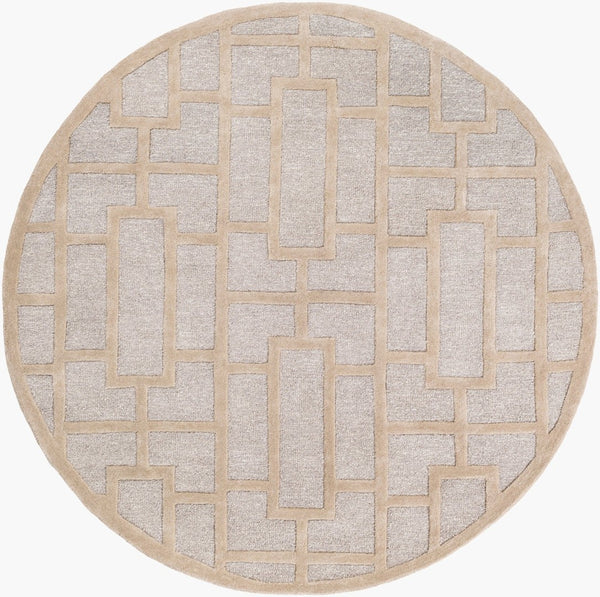 Livabliss Arise Hand Tufted Wool Viscose Blend Accent Rug for Entryway Bedroom or Bath Light Gray, Bei 3'6" x 3'6" AWRS2141-36RD