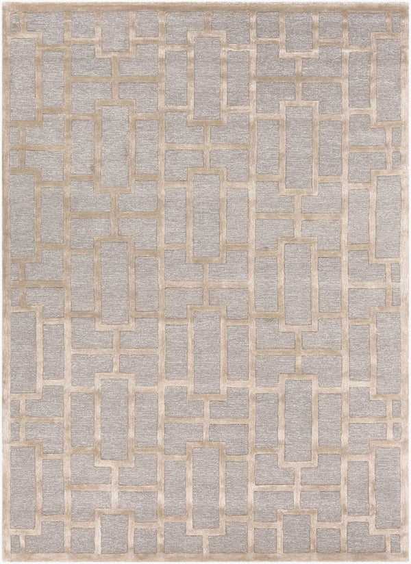 Livabliss Arise Hand Tufted Wool Viscose Blend Accent Rug for Entryway Bedroom or Bath Light Gray, Bei 8' x 11' AWRS2141-811