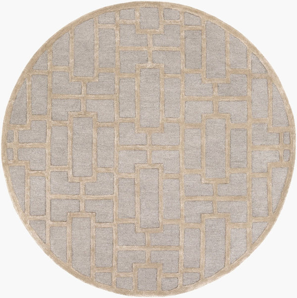 Livabliss Arise Hand Tufted Wool Viscose Blend Accent Rug for Entryway Bedroom or Bath Light Gray, Bei 8' x 8' AWRS2141-8RD