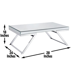 English Elm Steve Silver - Alfresco 3-Piece Occasional Table Set in Silver – Mid-Century Chrome-Plated Pedestal with Mirrored Tops B081S00362