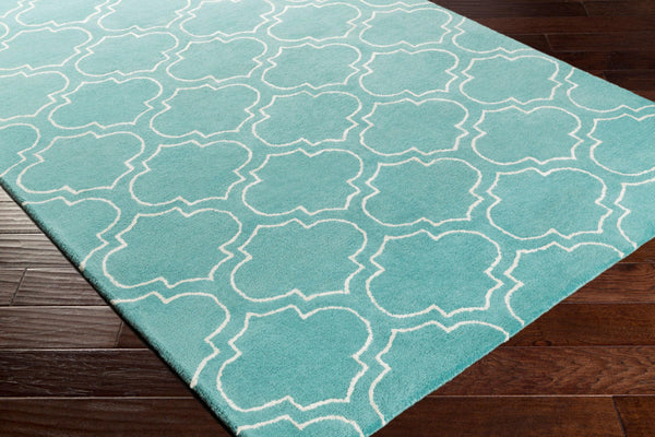 Surya Signature Awsg-2144 6' X 6' Hand-tufted Wool & Viscose Rug For Modern Home Decor - Medium Pile Teal Wool,Viscose Awsg2148-8rd
