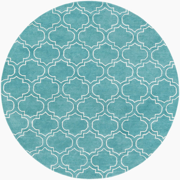 Surya Signature Awsg-2144 6' X 6' Hand-tufted Wool & Viscose Rug For Modern Home Decor - Medium Pile Teal Wool,Viscose Awsg2148-8rd