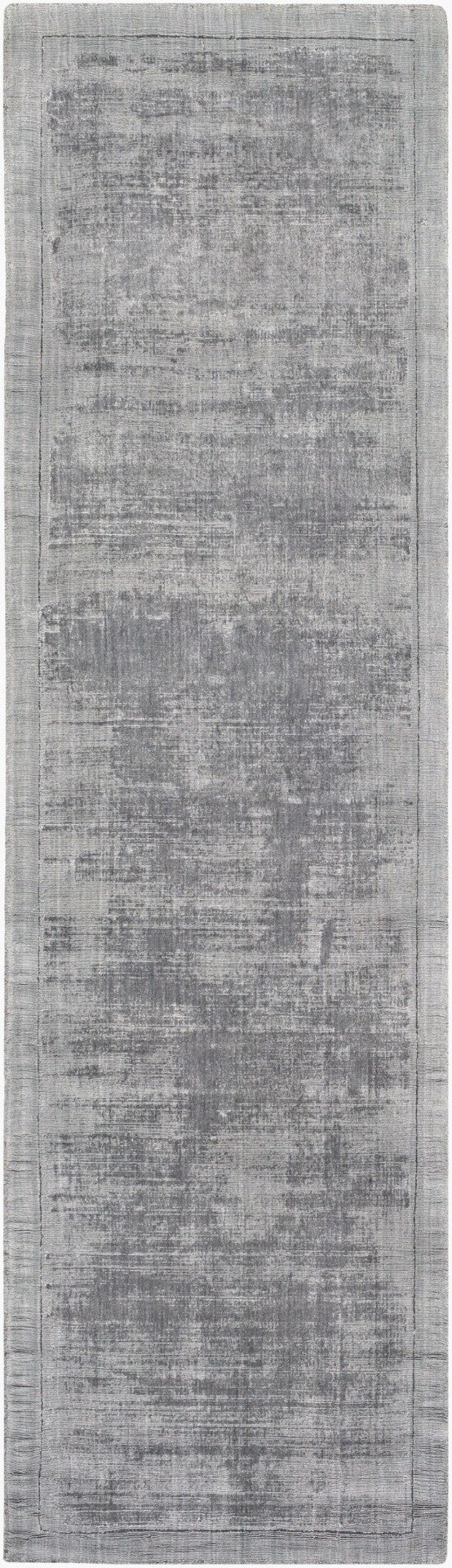 Livabliss Silk Route Hand Loomed Viscose Area Rug Lustrous Sheen for Contemporary Entryways Medium Gray 2'3" x 8' AWSR4034-238
