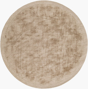 Livabliss Silk Route Hand Loomed Viscose Accent Rug Lustrous Sheen for Modern Interiors Taupe 5'9" x 5'9" AWSR4035-59RD