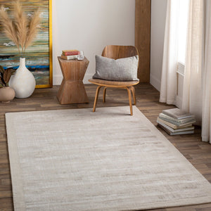Livabliss Silk Route Hand Loomed Viscose Area Rug with Lustrous Sheen for Modern Interiors Medium Gray 5'9" x 5'9" AWSR4037-59RD