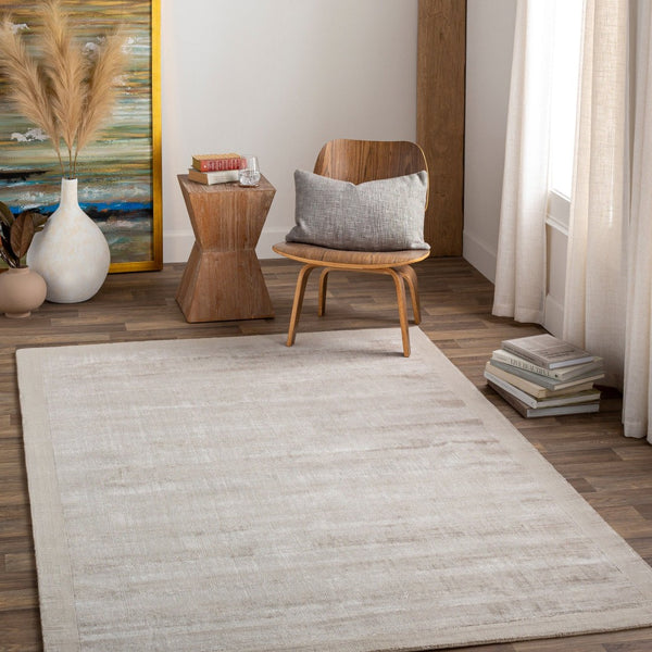 Livabliss Silk Route Hand Loomed Viscose Area Rug with Lustrous Sheen for Modern Interiors Medium Gray 5'9" x 5'9" AWSR4037-59RD
