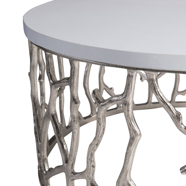 Bernhardt Bernhardt Milos Outdoor Cocktail Table — Sculptural Faux Bois Cast-Aluminum Base With Grc Top, Bone Finish X05025