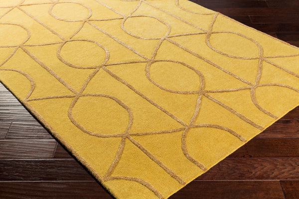 Surya Urban 7'6" X 9'6" Handmade Rug - Cozy Rustic Charm, Hand Tufted Wool & Viscose For Stylish Decor Mustard Wool,Viscose Awub2164-35
