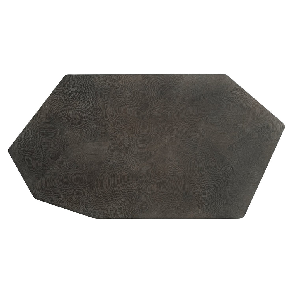 Bernhardt Bernhardt Sculptural Alton Cocktail Table — Seven-Sided Wire-Brushed Oak Top, End-Grain Detail, Casters (57.38" W) 357015