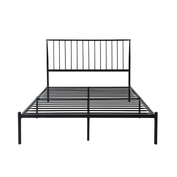 Homelegance By Top-Line Dante Metal Platform Bed with Curved Metal Headboard Black Metal
