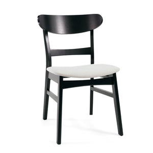 English Elm [video] Rubberwood Dining Chairs Set of 2 Upholstered Mid-century Seats for Modern Homes Light Beige 58915.00LBEBLK