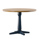 Homelegance By Top-Line Juliette Round Two-Tone Dining Table Blue Rubberwood