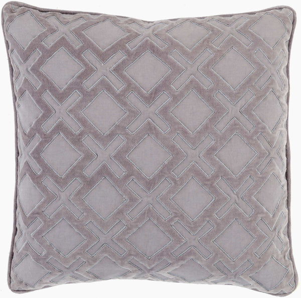 Surya Alexandria 18"X18" Soft Cotton Accent Pillow - Contemporary Style With Sophisticated Detailing & Easy Care Charcoal Cotton,Cotton Ax005-2020d